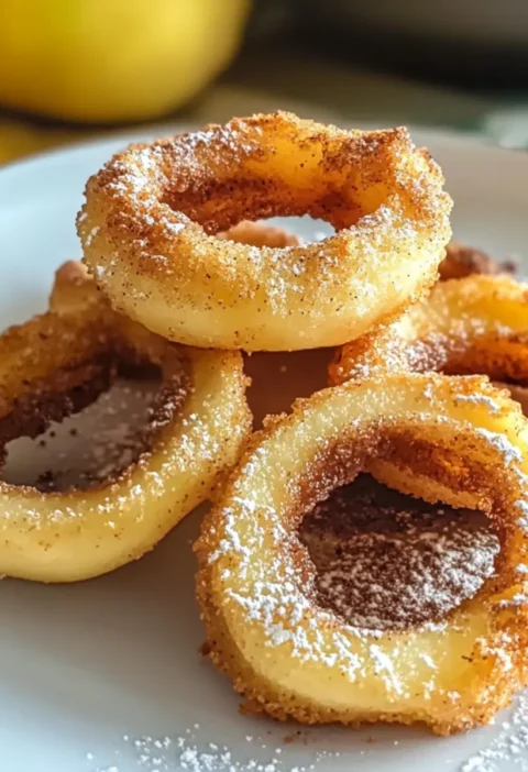 Gebratene Apfelringe aus der Heißluftfritteuse